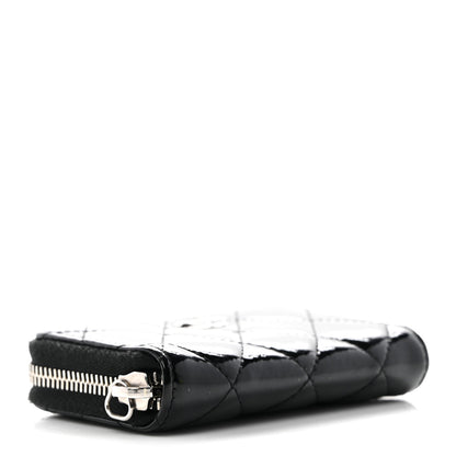 Chanel Patent Calfskin Quilted Zip Coin Purse Black 4 of 8