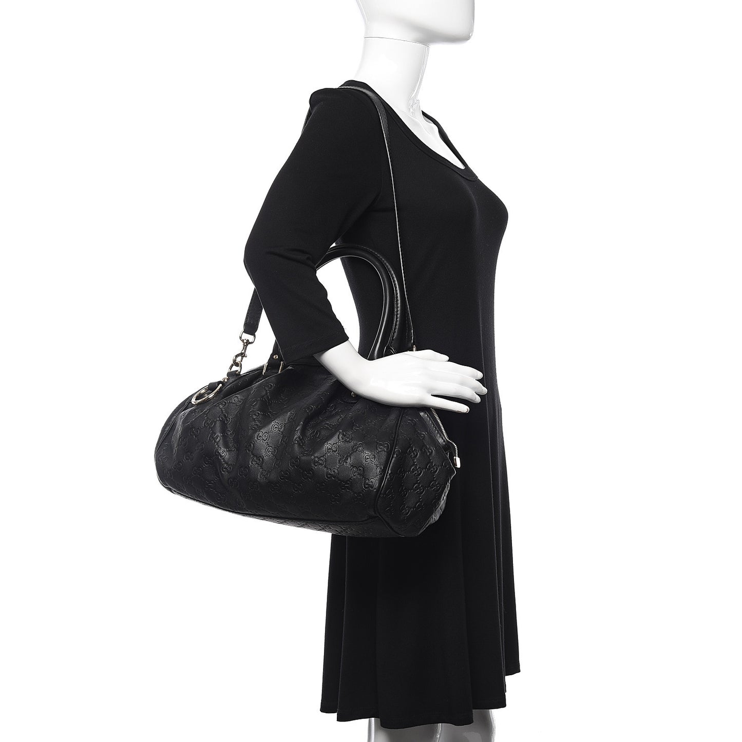 Guccissima Medium Sukey Boston Black