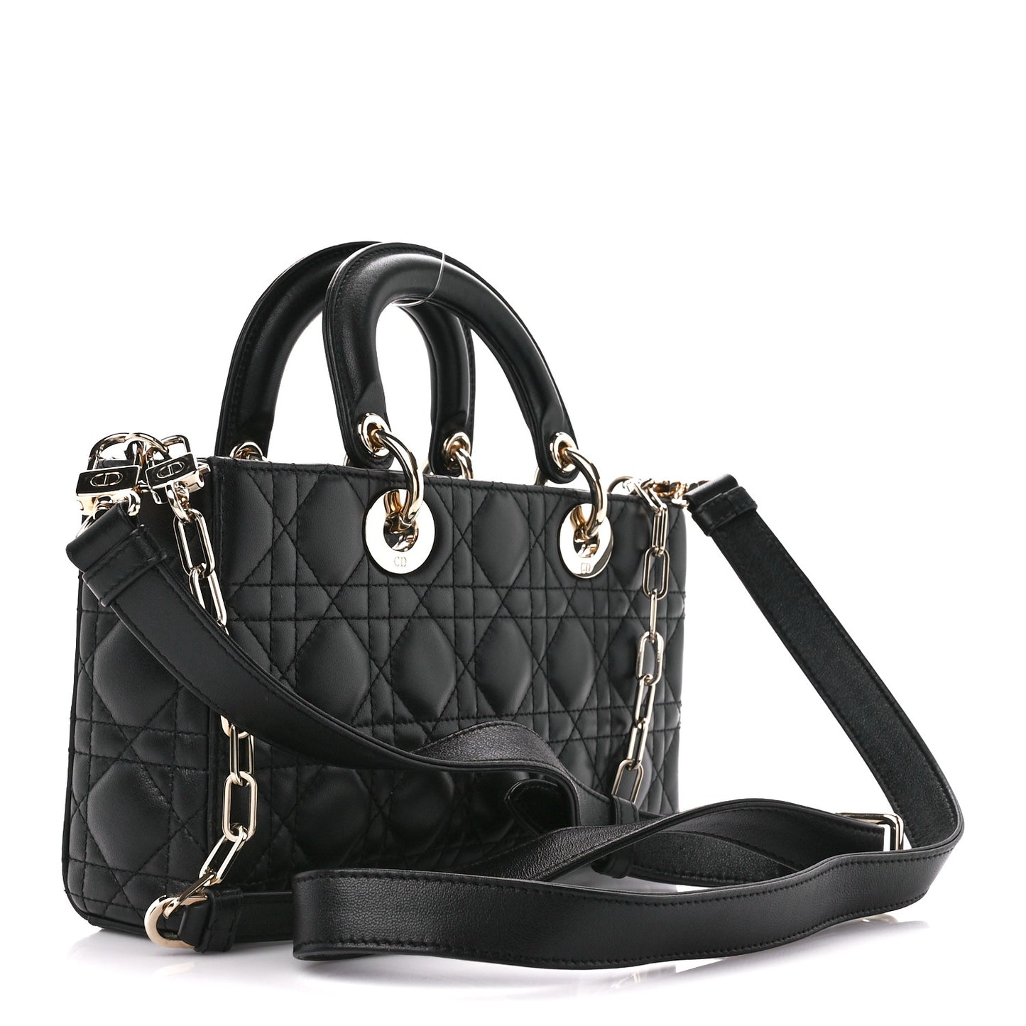 Lambskin Cannage Medium Lady D-Joy Black