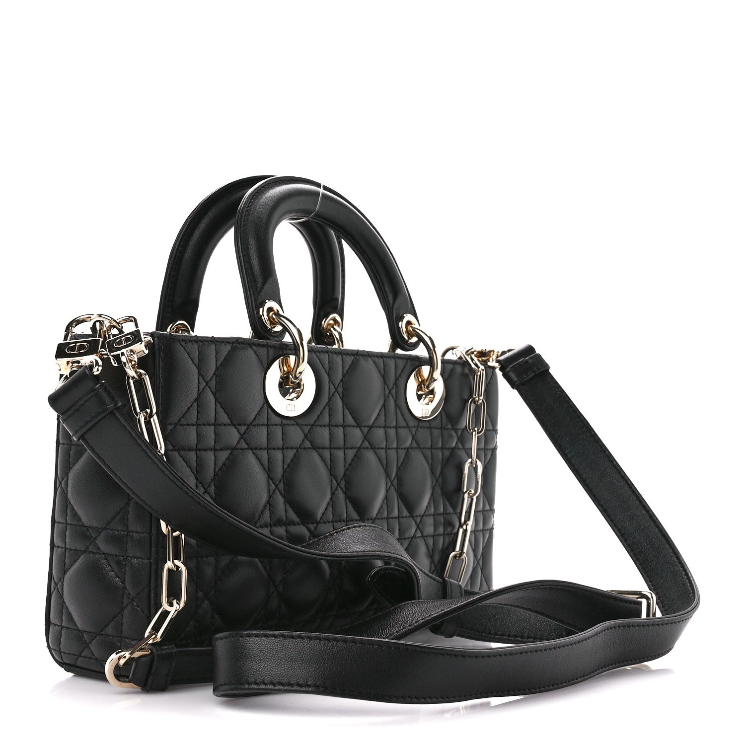 Christian Dior Lambskin Cannage Medium Lady D-Joy Black 3 of 10