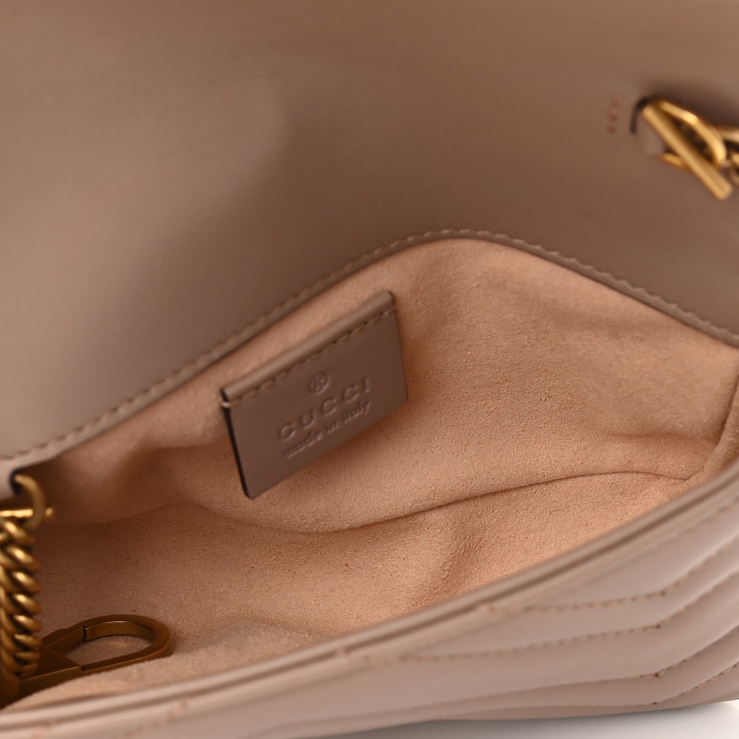 Calfskin Matelasse Super Mini GG Marmont Shoulder Bag Porcelain Rose