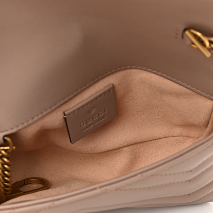 Gucci Calfskin Matelasse Super Mini GG Marmont Shoulder Bag Porcelain Rose 5 of 10