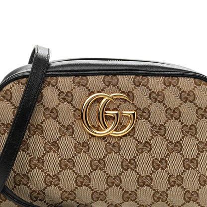 Gucci Monogram Matelasse Diagonal Small GG Marmont Chain Shoulder Bag Beige Black 8 of 10