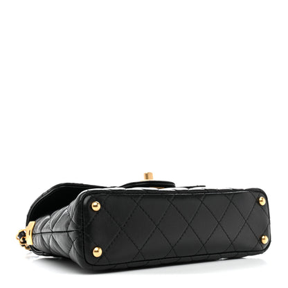 Chanel Lambskin Quilted Small Flap Top Handle Bag Black 4 of 10
