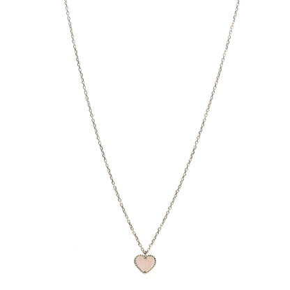 Van Cleef & Arpels 18K Yellow Gold Mother of Pearl Sweet Alhambra Heart Pendant Necklace 1 of 8