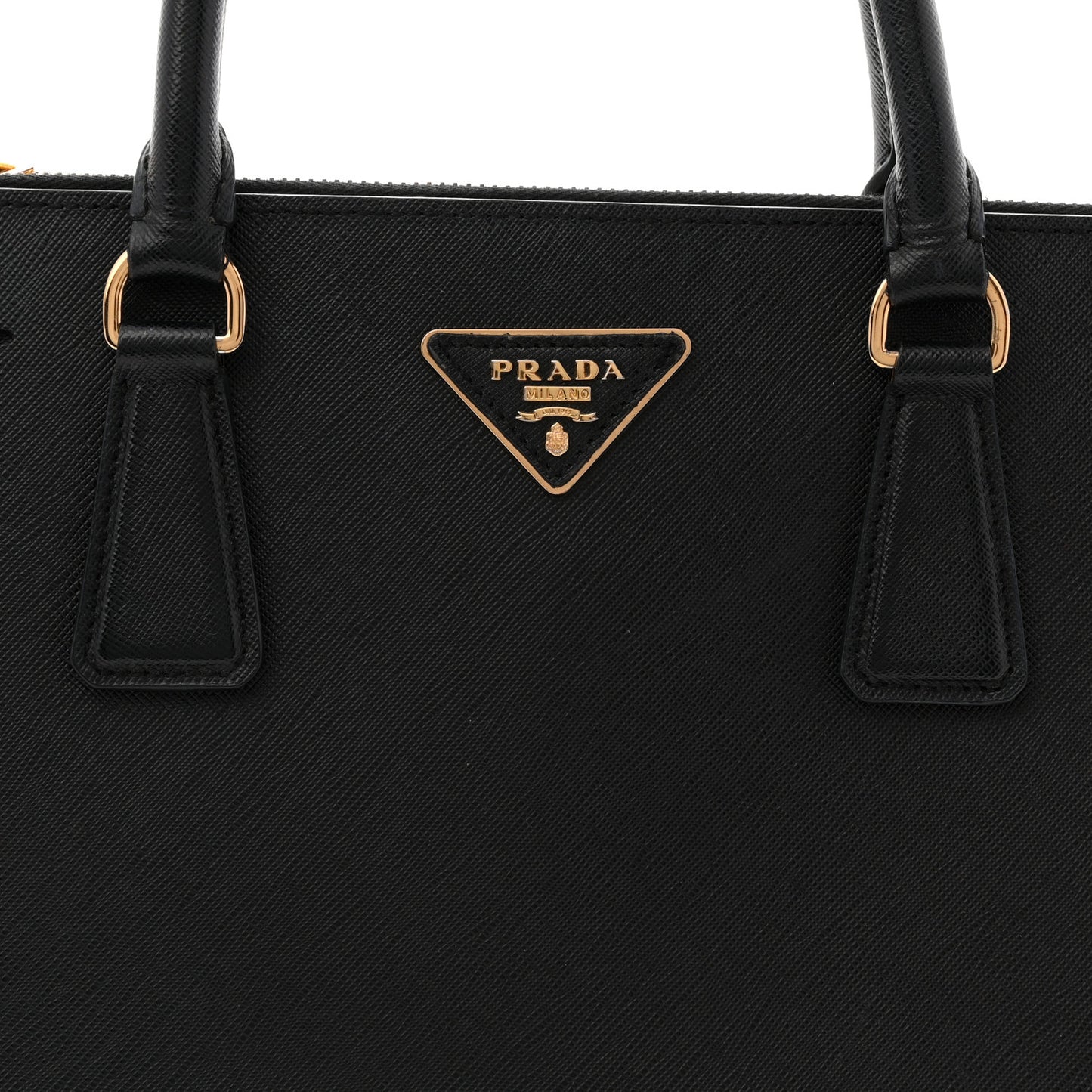 Saffiano Medium Galleria Double Zip Tote Black