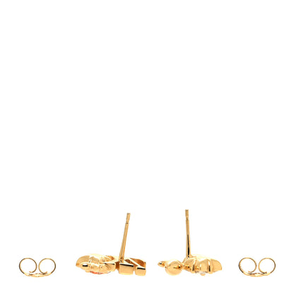 Louis Vuitton Metal Crystal Loulougram Monogram Flowers Earrings Gold 3 of 6