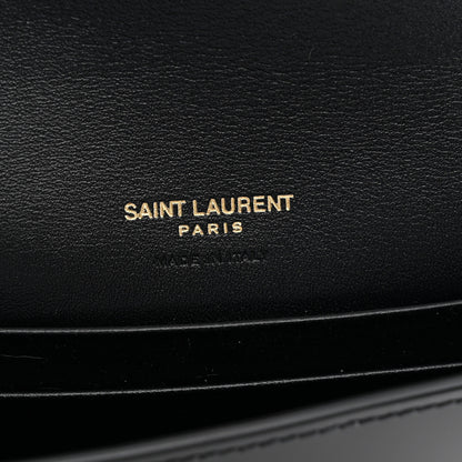 Saint Laurent Lambskin Patent Small Monogram Cassandre Envelope Wallet Black 6 of 9