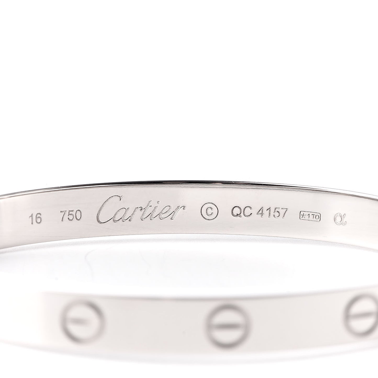 18K White Gold LOVE Bracelet 16
