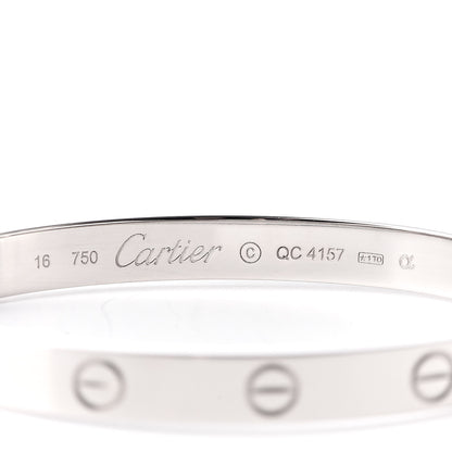 Cartier 18K White Gold LOVE Bracelet 16 4 of 5