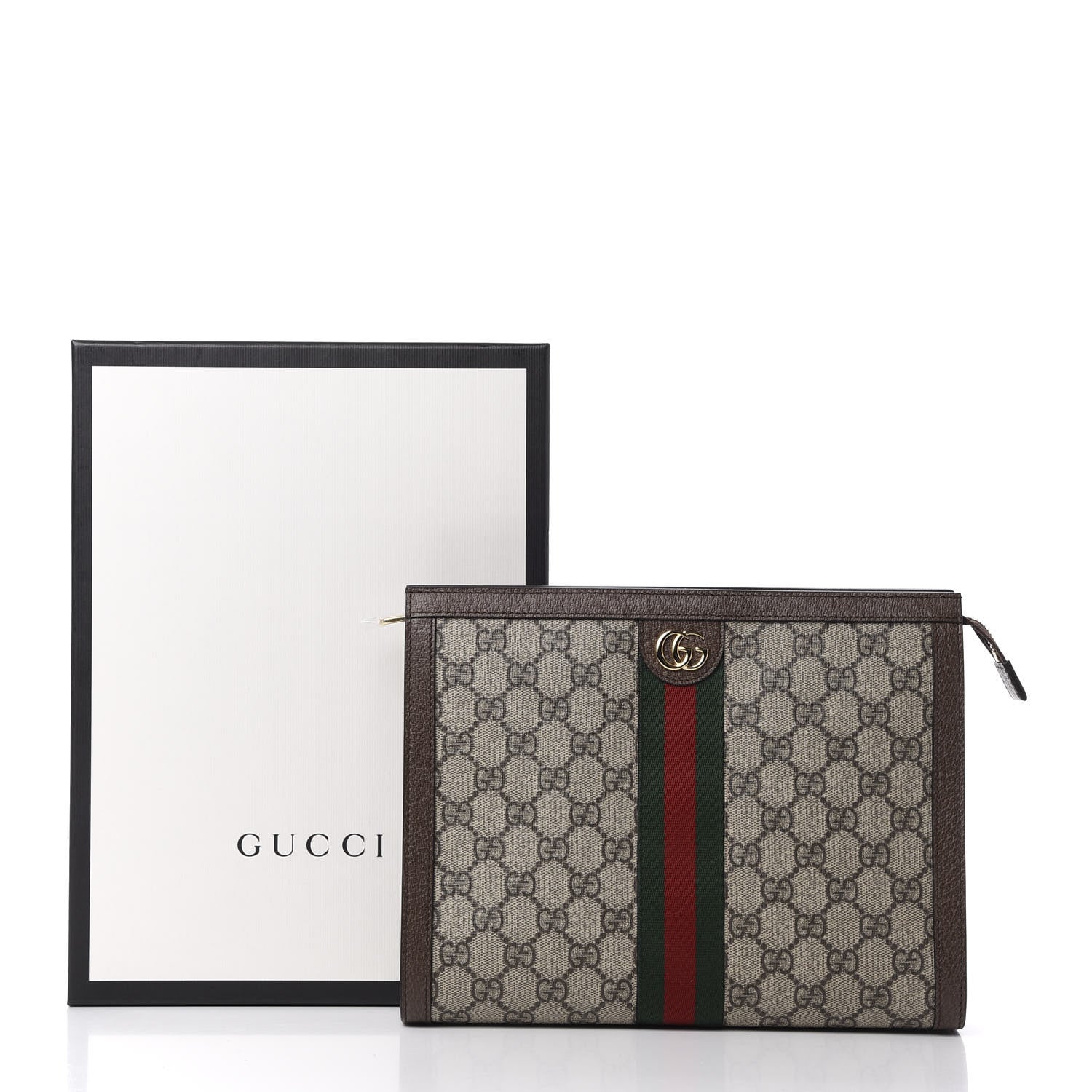 Gucci GG Supreme Monogram Web Ophidia Pouch Brown 11 of 11