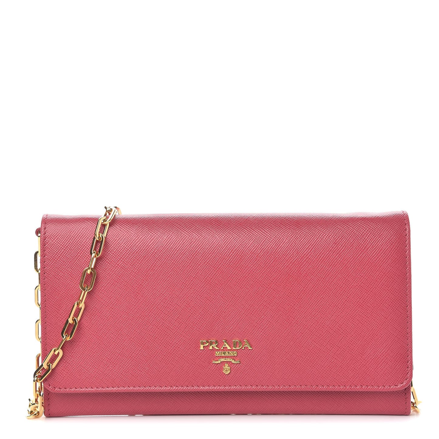 Saffiano Metal Oro Chain Wallet Peonia