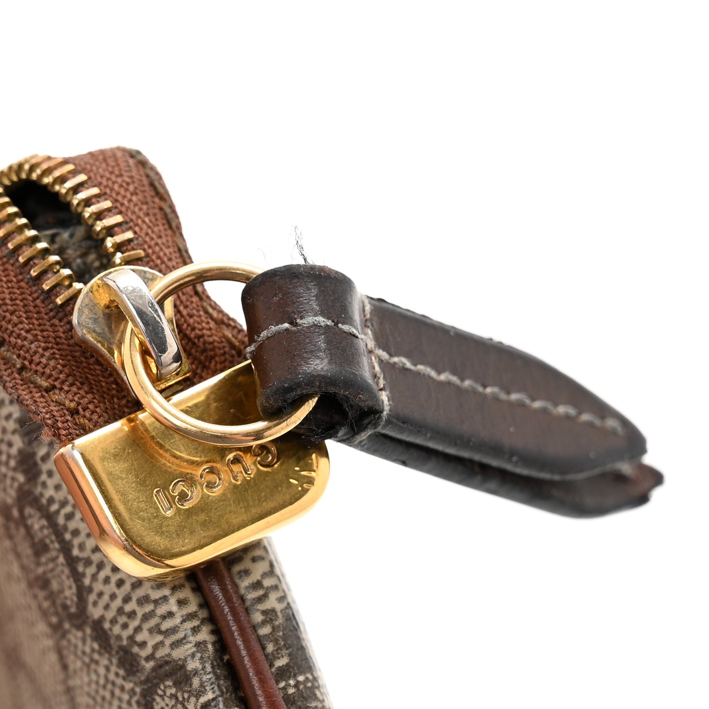 GG Supreme Monogram Key Case Beige Ebony Cuir