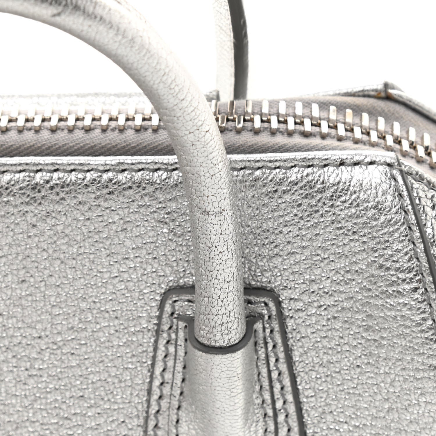 Givenchy Metallic Sugar Goatskin Mini Antigona Silver 12 of 15