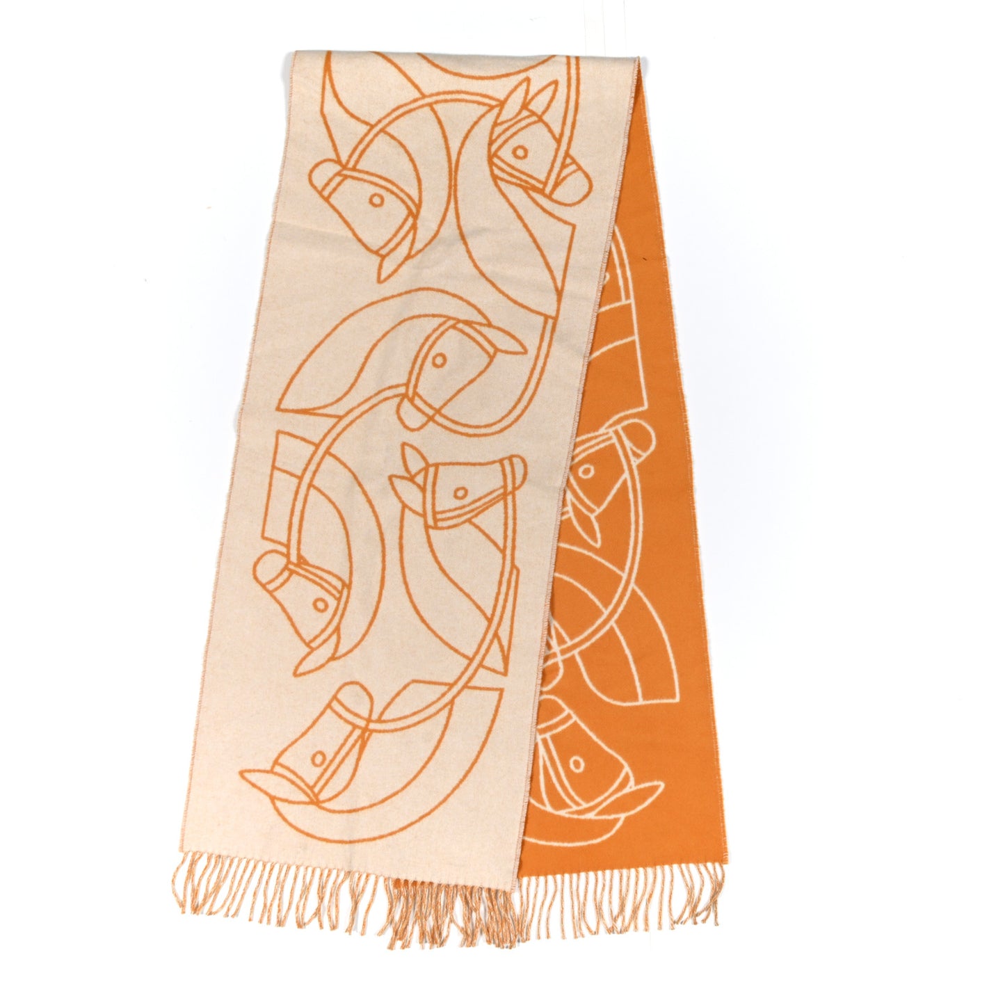 Cashmere Casaque Entrelacs Equestres Muffler