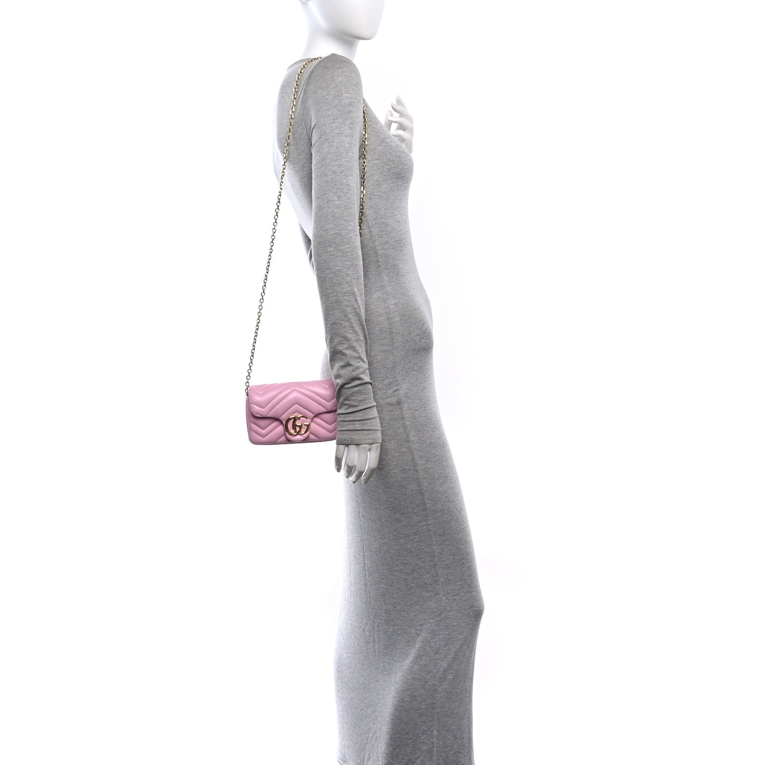 Gucci Lambskin Matelasse Mini GG Marmont Shoulder Bag Light Pink Light Pink 2 of 10
