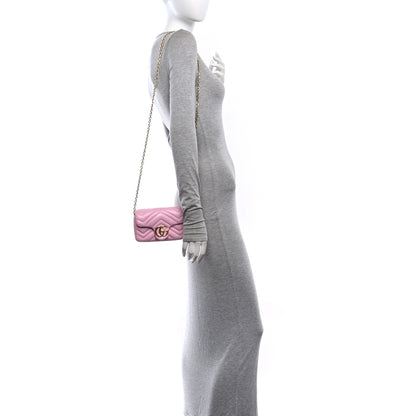 Gucci Lambskin Matelasse Mini GG Marmont Shoulder Bag Light Pink Light Pink 2 of 10