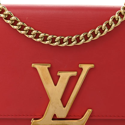 Louis Vuitton Calfskin Chain Louise MM Red 9 of 13