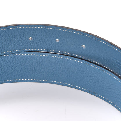 Hermes Box Togo 32mm Belt Strap 90 Black Blue Jean 4 of 5