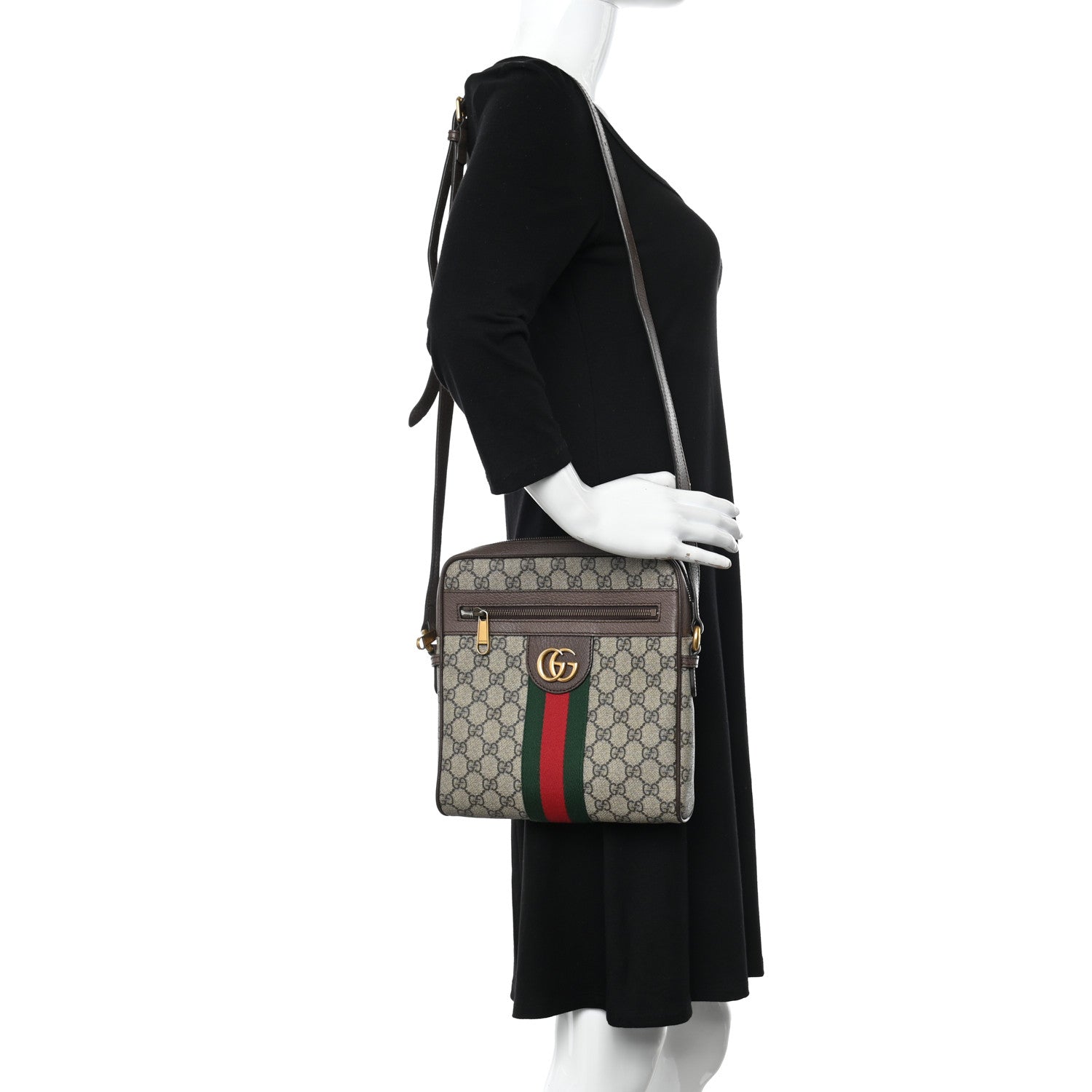 Gucci GG Supreme Monogram Web Small Ophidia Messenger Bag Brown 2 of 18
