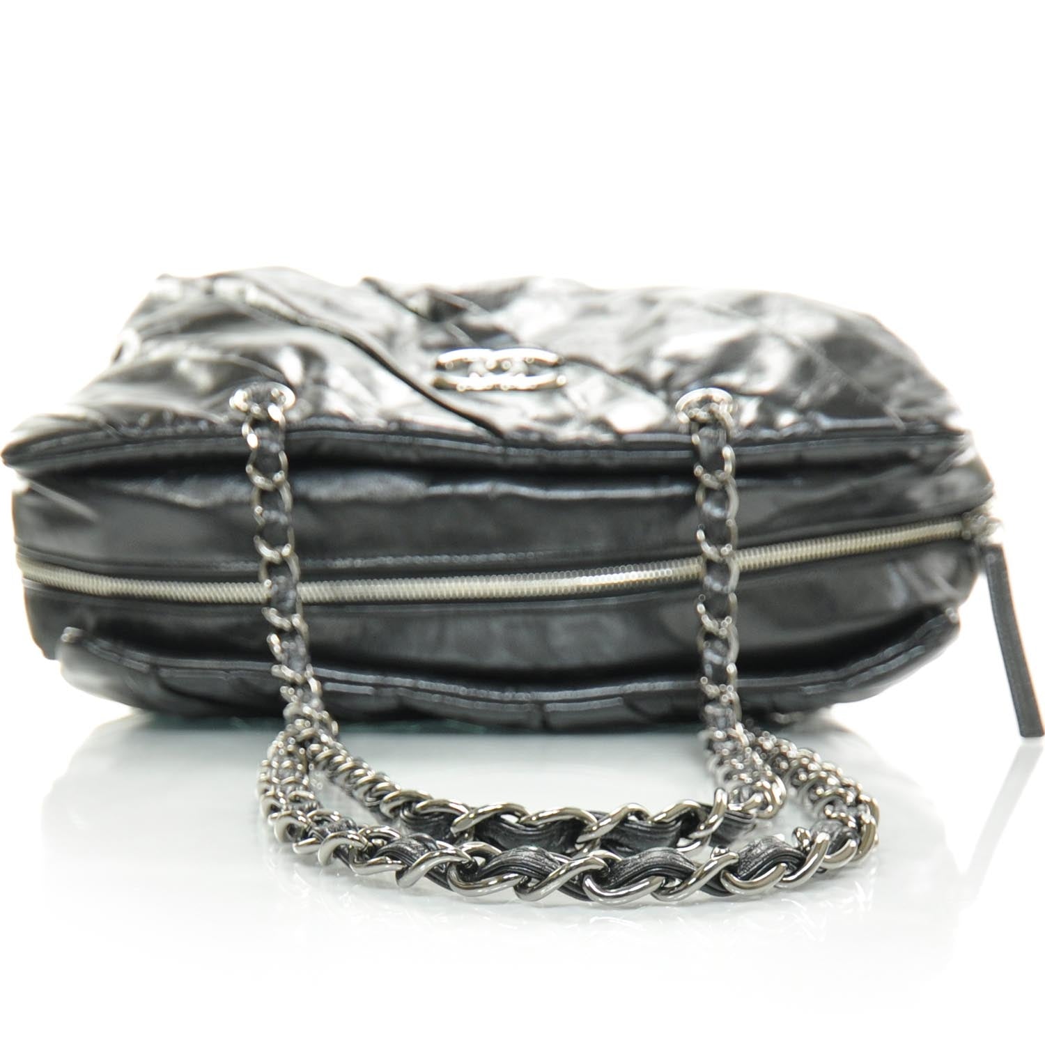 Chanel Leather Twisted Large Tote Black 5 of 9