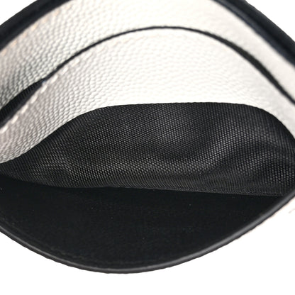 Saint Laurent Grain De Poudre Geo Print Card Case White Black 7 of 10