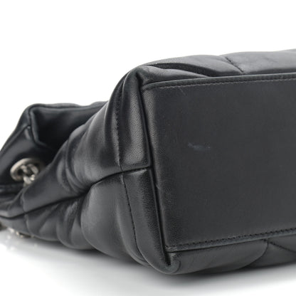 Saint Laurent Lambskin Quilted Small Loulou Puffer Monogram Chain Satchel Black 8 of 9