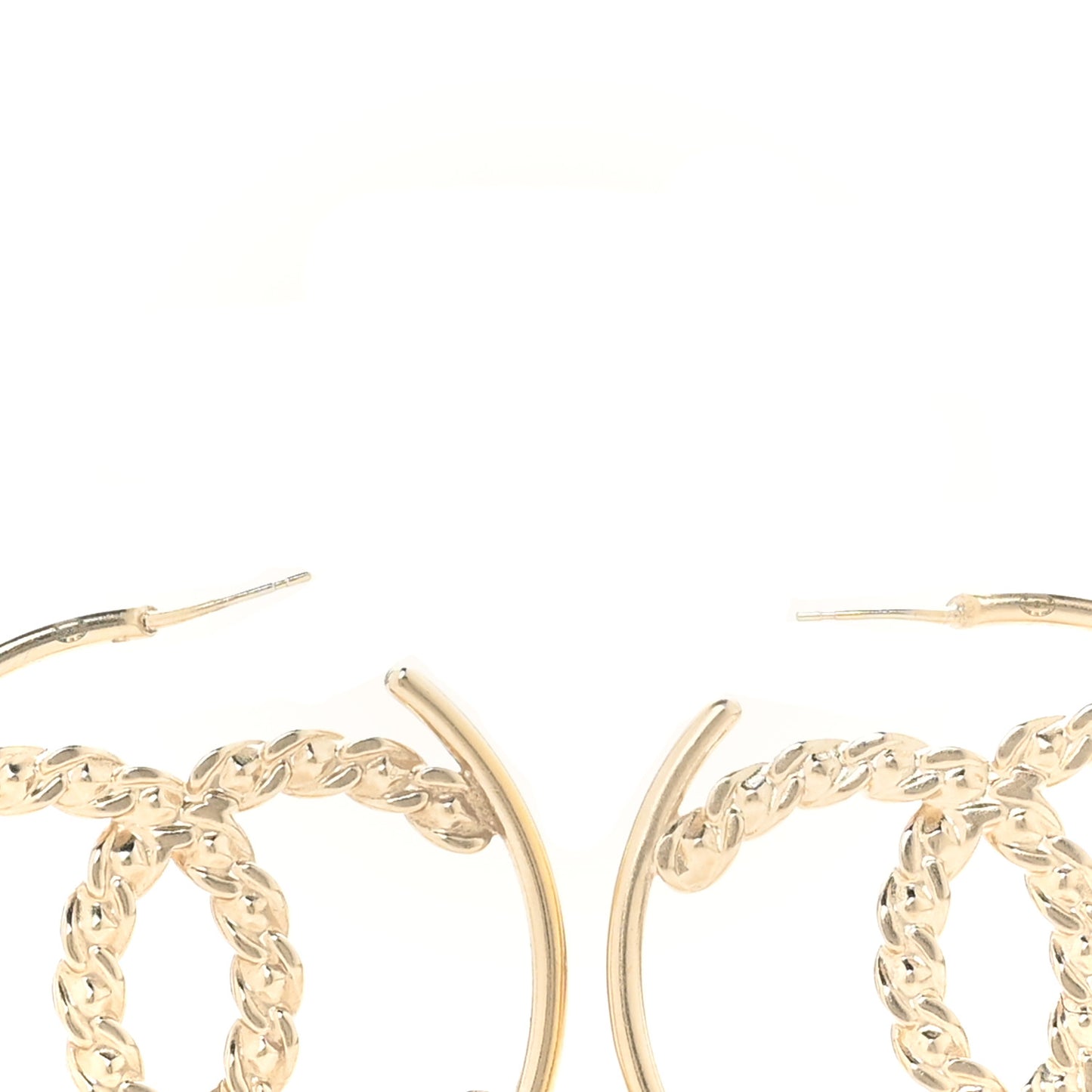 Crystal High Society CC Hoop Earrings Gold
