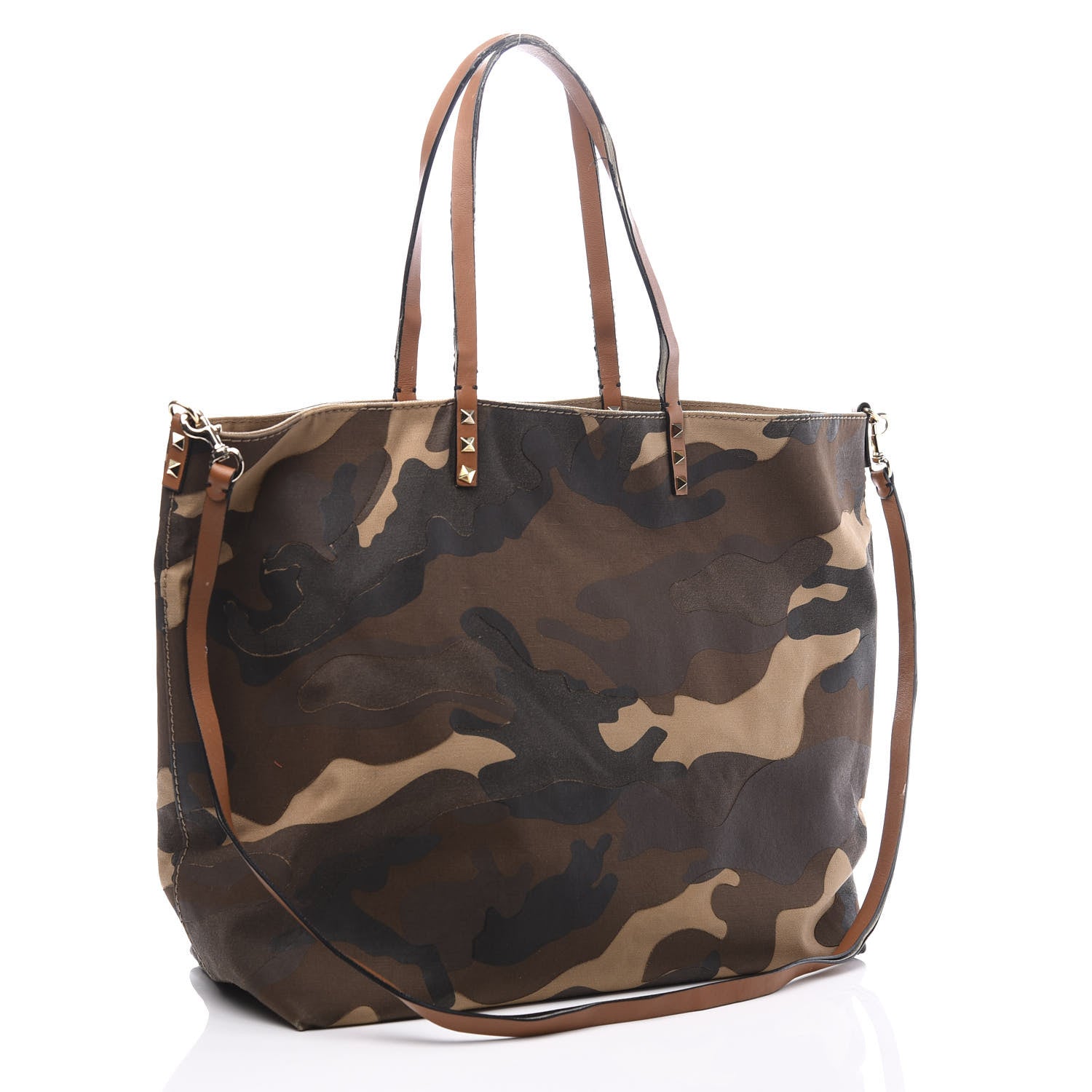 Valentino Garavani Canvas Camouflage Rockstud Reversible Tote 3 of 22