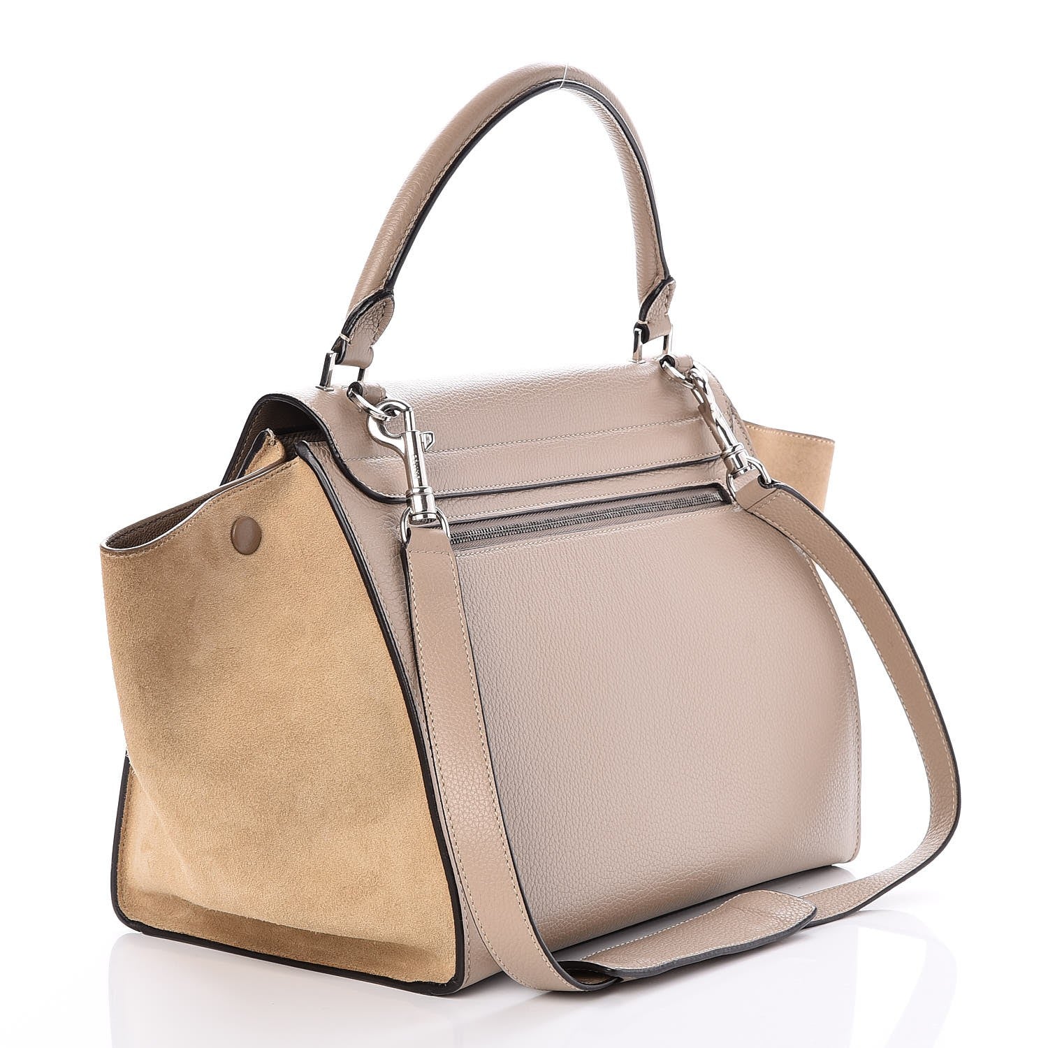 Celine Drummed Calfskin Suede Medium Trapeze Dune 4 of 8