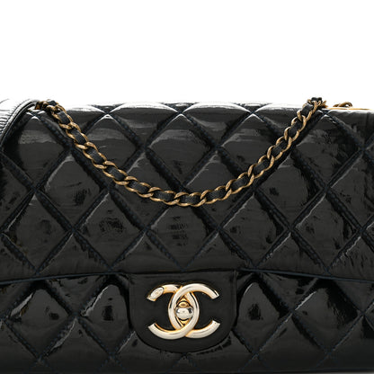 Chanel Patent Goatskin Quilted Medium CC Eyelet Flap Blue 8 of 12