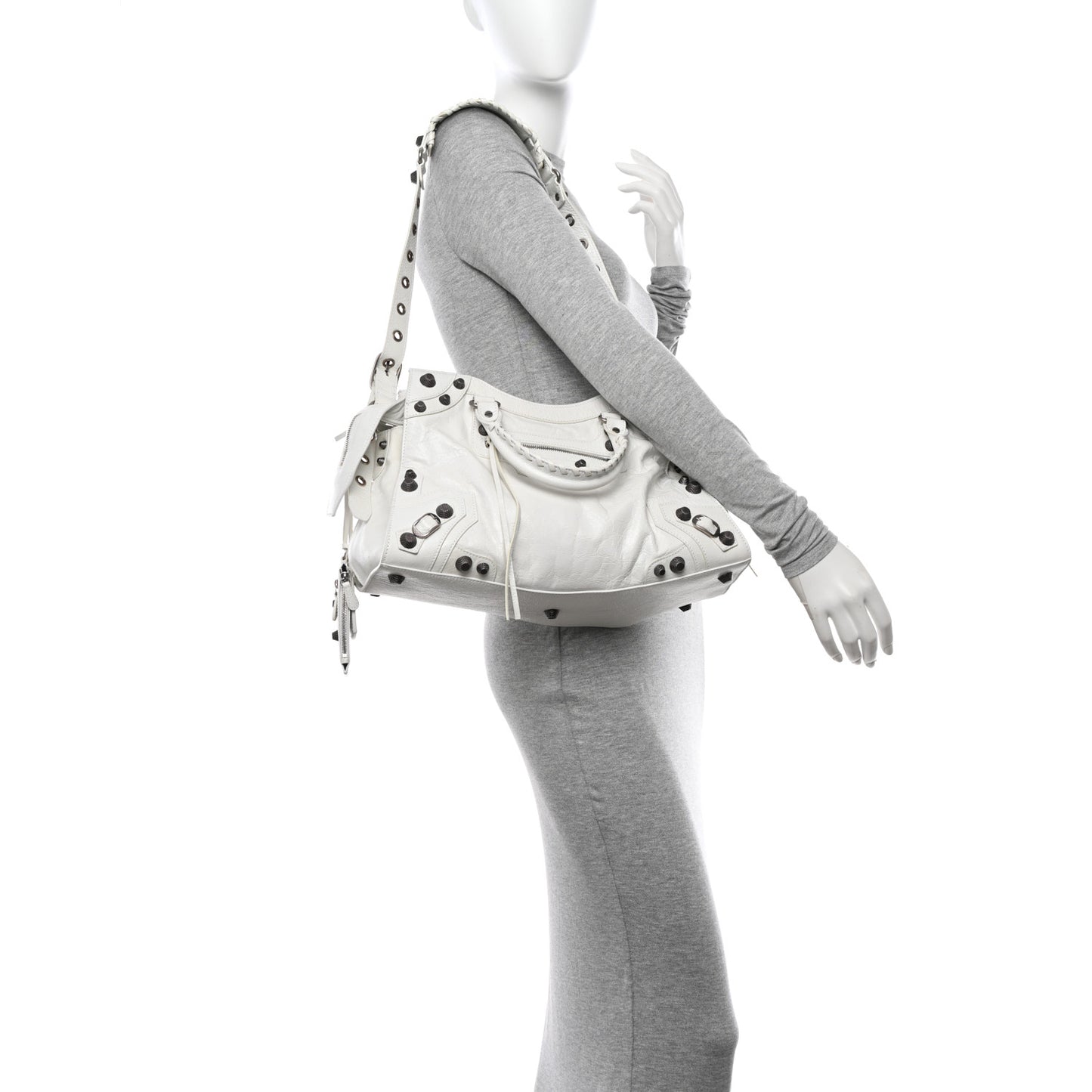 Agneau Arena Neo Cagole City Handbag Optic White