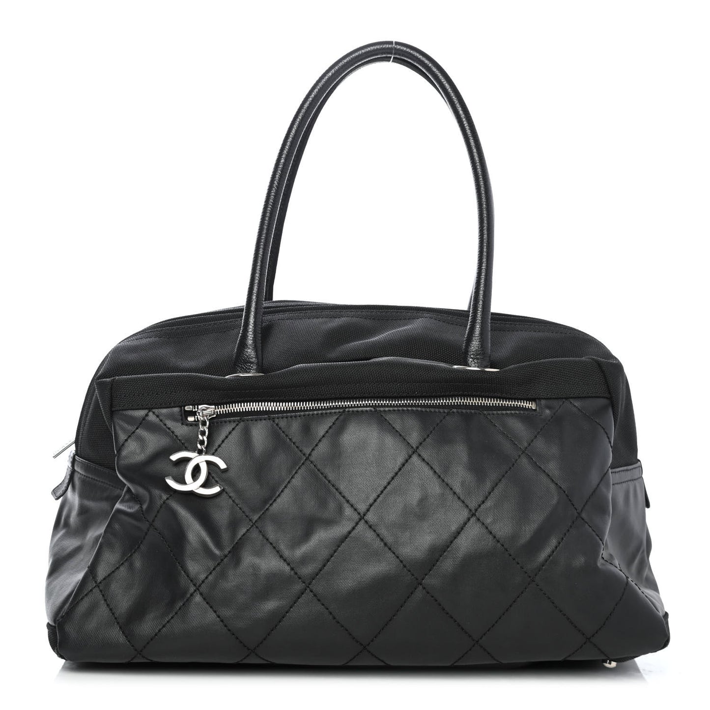 Coated Canvas Quilted Paris Biarritz Bowler Black