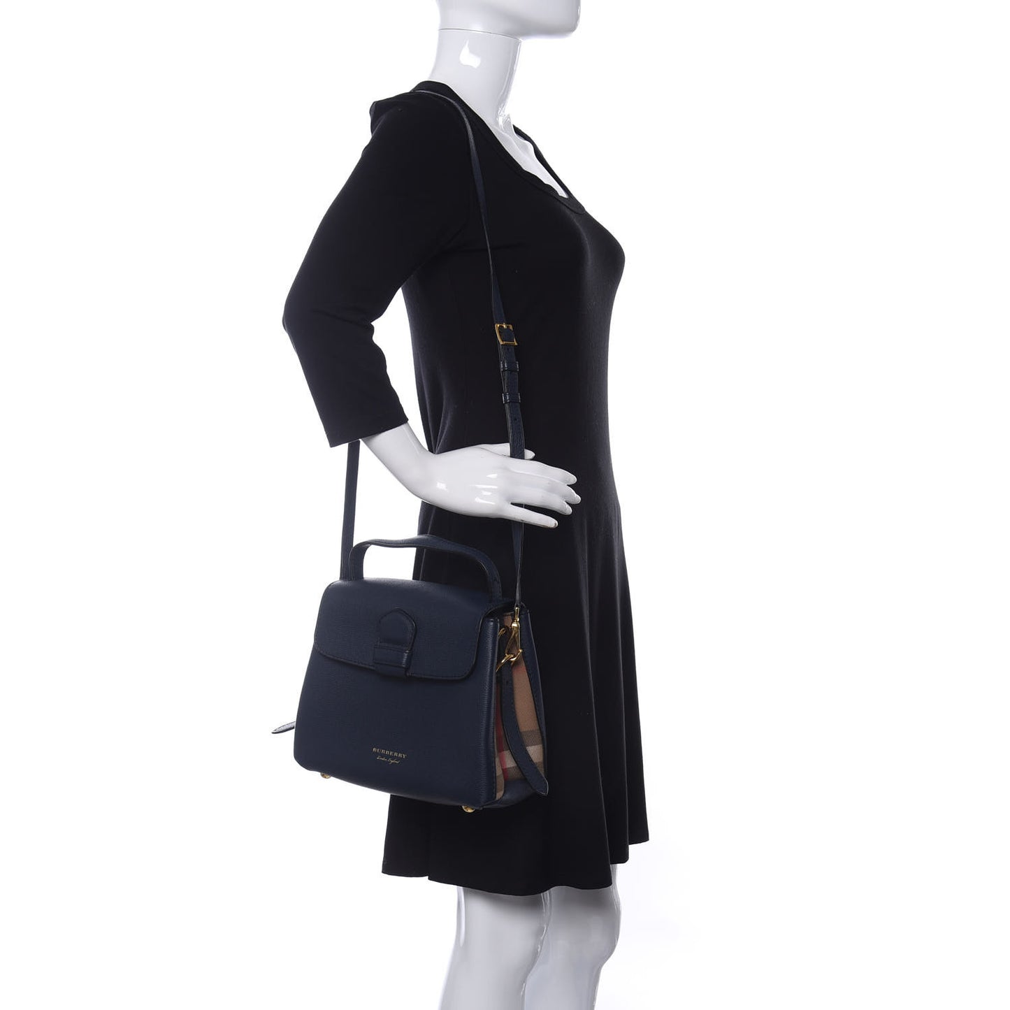 Derby Calfskin House Check Small Camberley Ink Blue