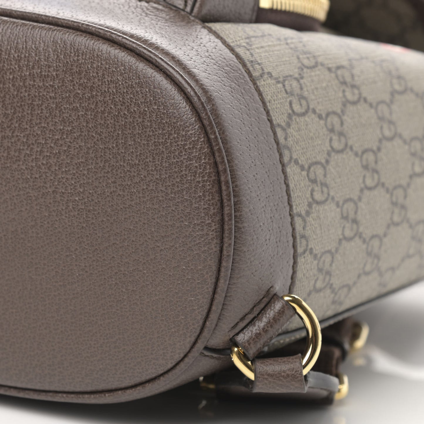 GG Supreme Monogram Equestrian Textured Dollar Calfskin Retro Interlocking G Buckle Backpack Beige Ebony Multicolor New Acero