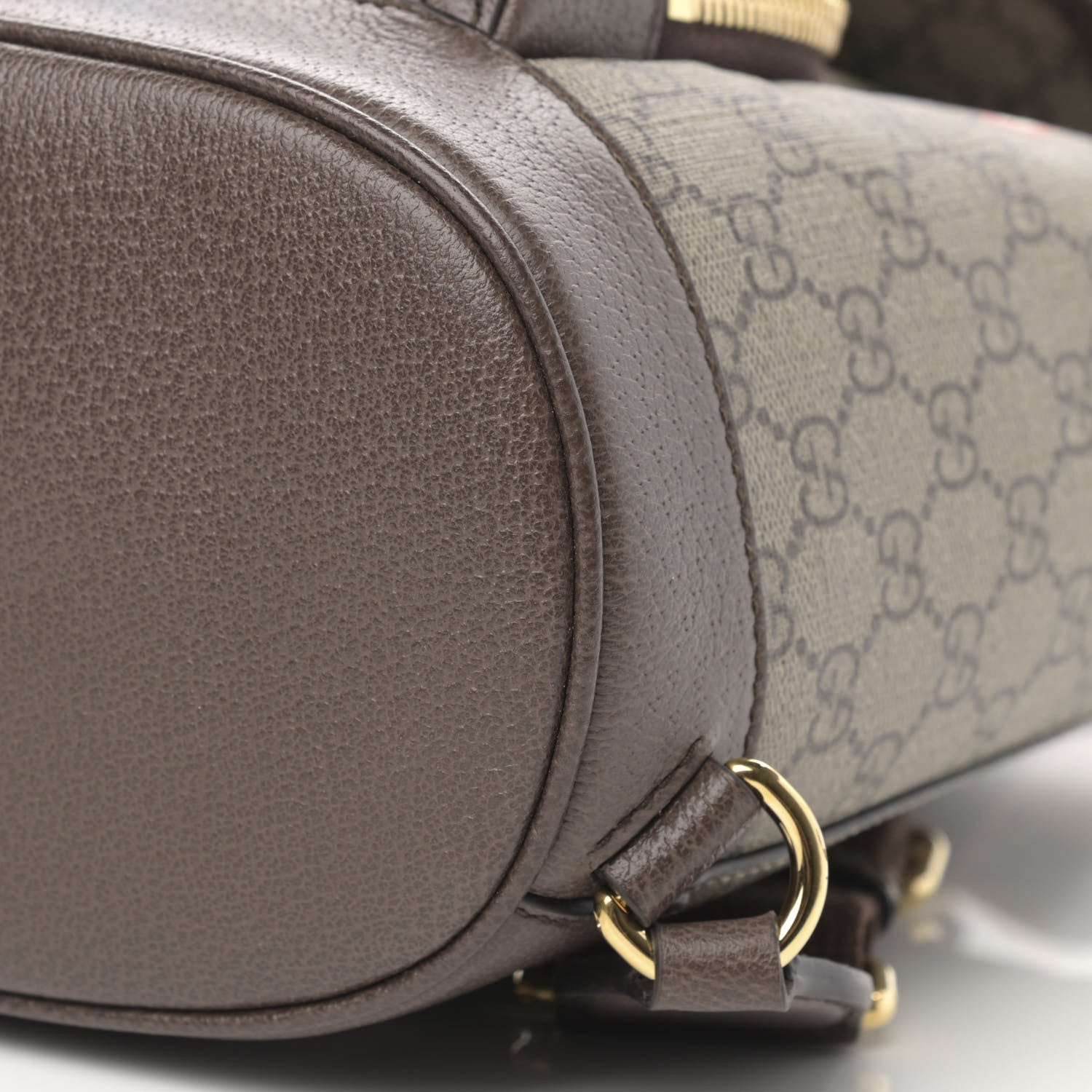 Gucci GG Supreme Monogram Equestrian Textured Dollar Calfskin Retro Interlocking G Buckle Backpack Beige Ebony Multicolor New Acero 10 of 12