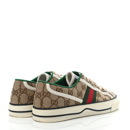 Gucci GG Monogram Web Womens 1977 Tennis Sneakers 39 Beige Ebony Mystic White 4 of 7