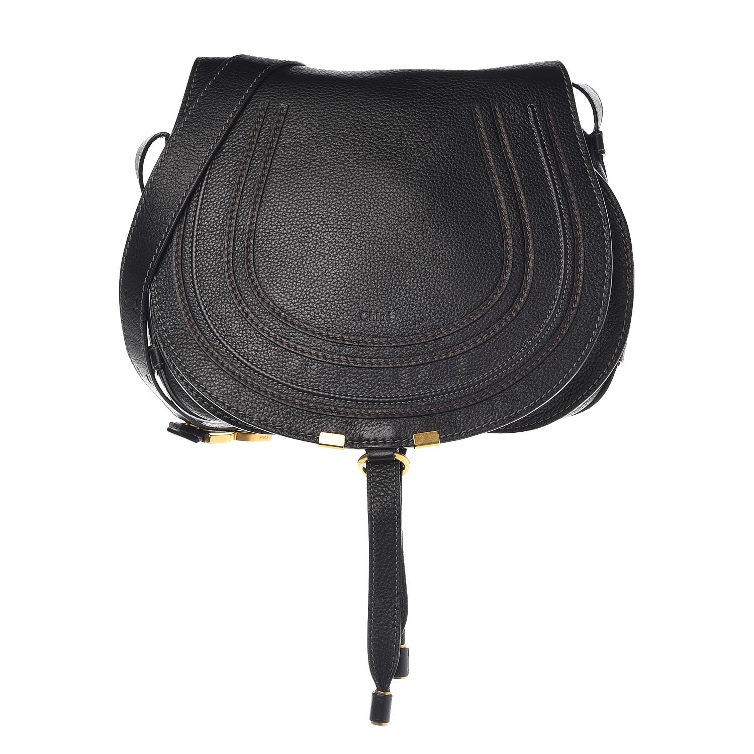 Chloe Calfskin Medium Marcie Round Crossbody Bag Black 1 of 10