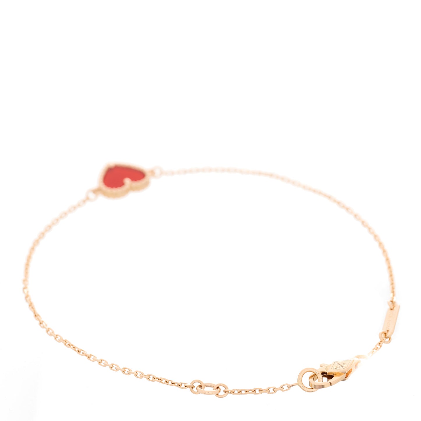 18K Rose Gold Carnelian Sweet Alhambra Heart Bracelet