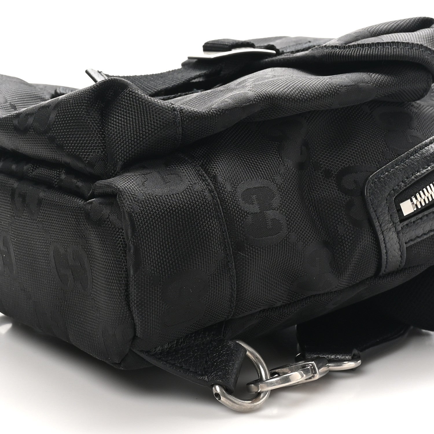 Gucci Econyl Nylon Monogram Off The Grid Sling Backpack Black 10 of 10