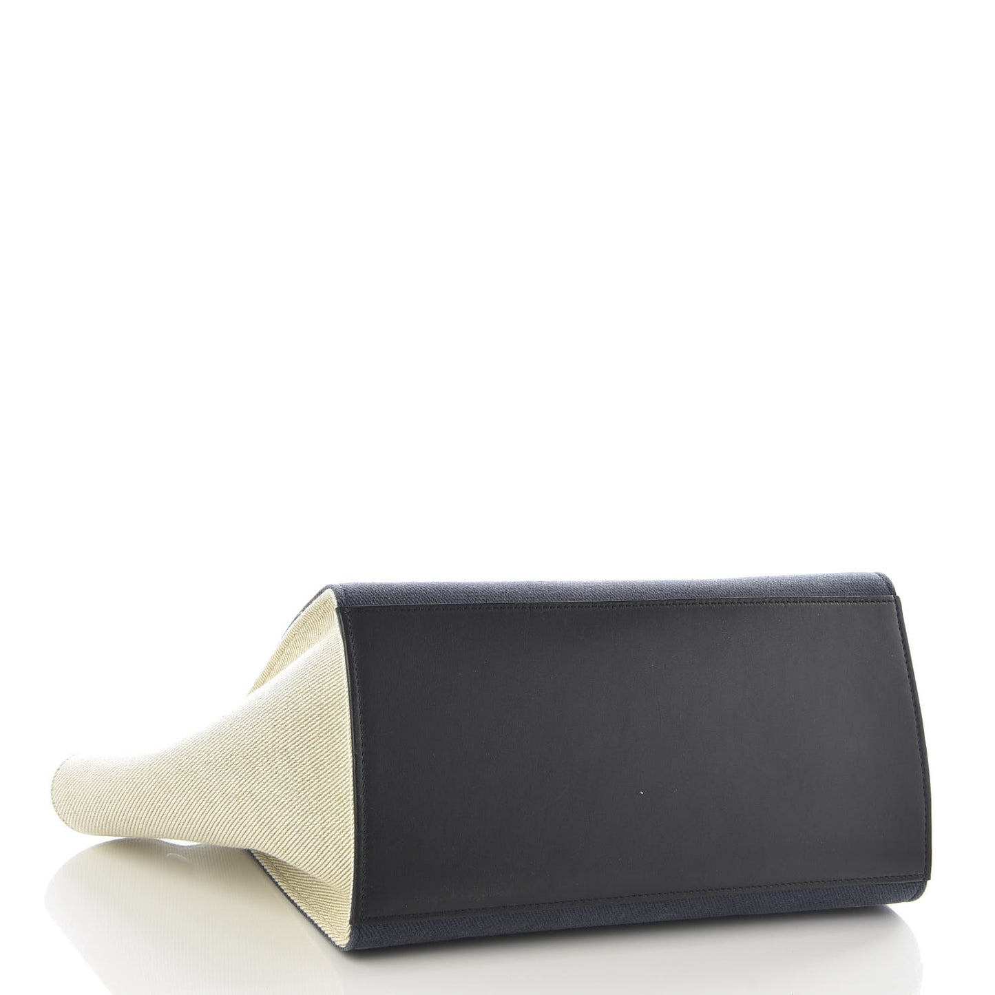 Smooth Calfskin Linen Small Tri-Color Trapeze Black Navy Blue