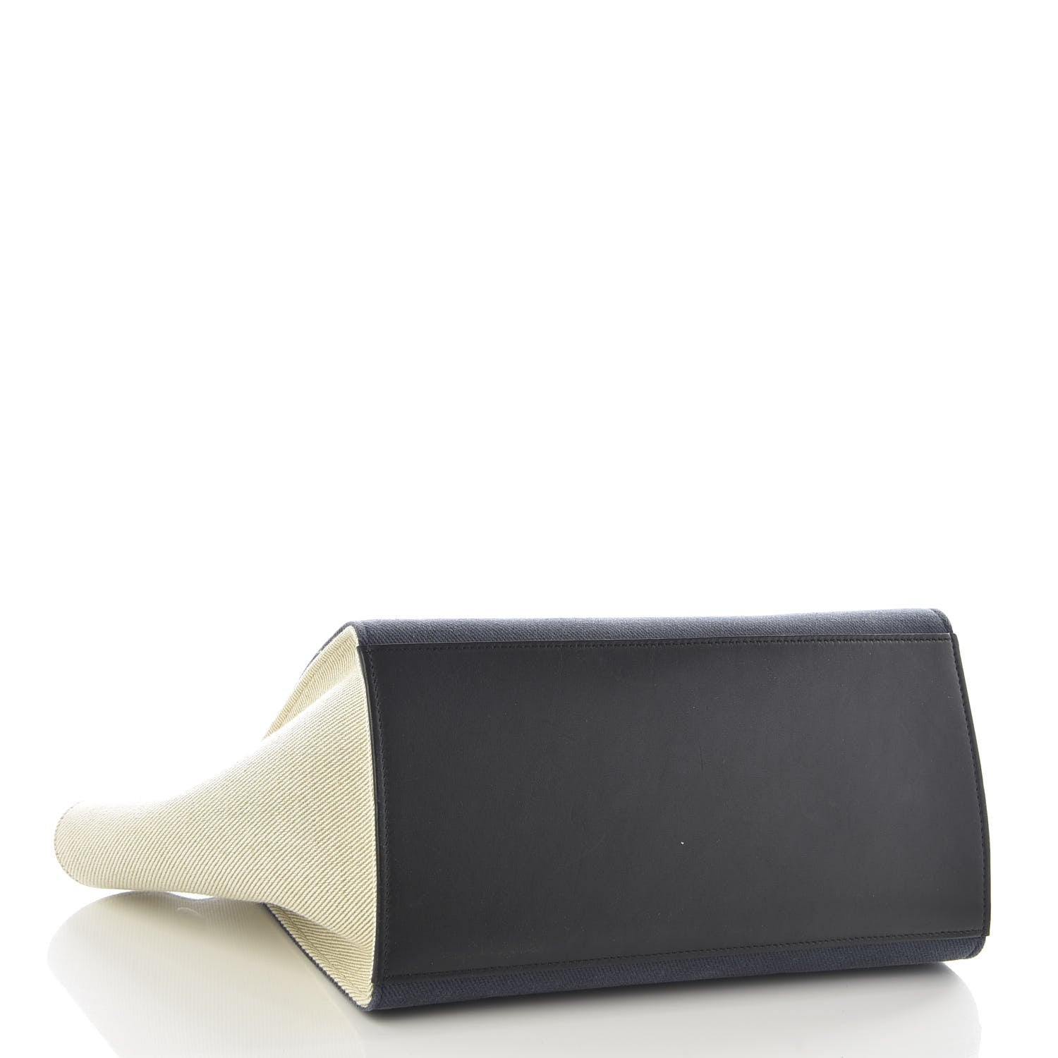Celine Smooth Calfskin Linen Small Tri-Color Trapeze Black Navy Blue 3 of 8