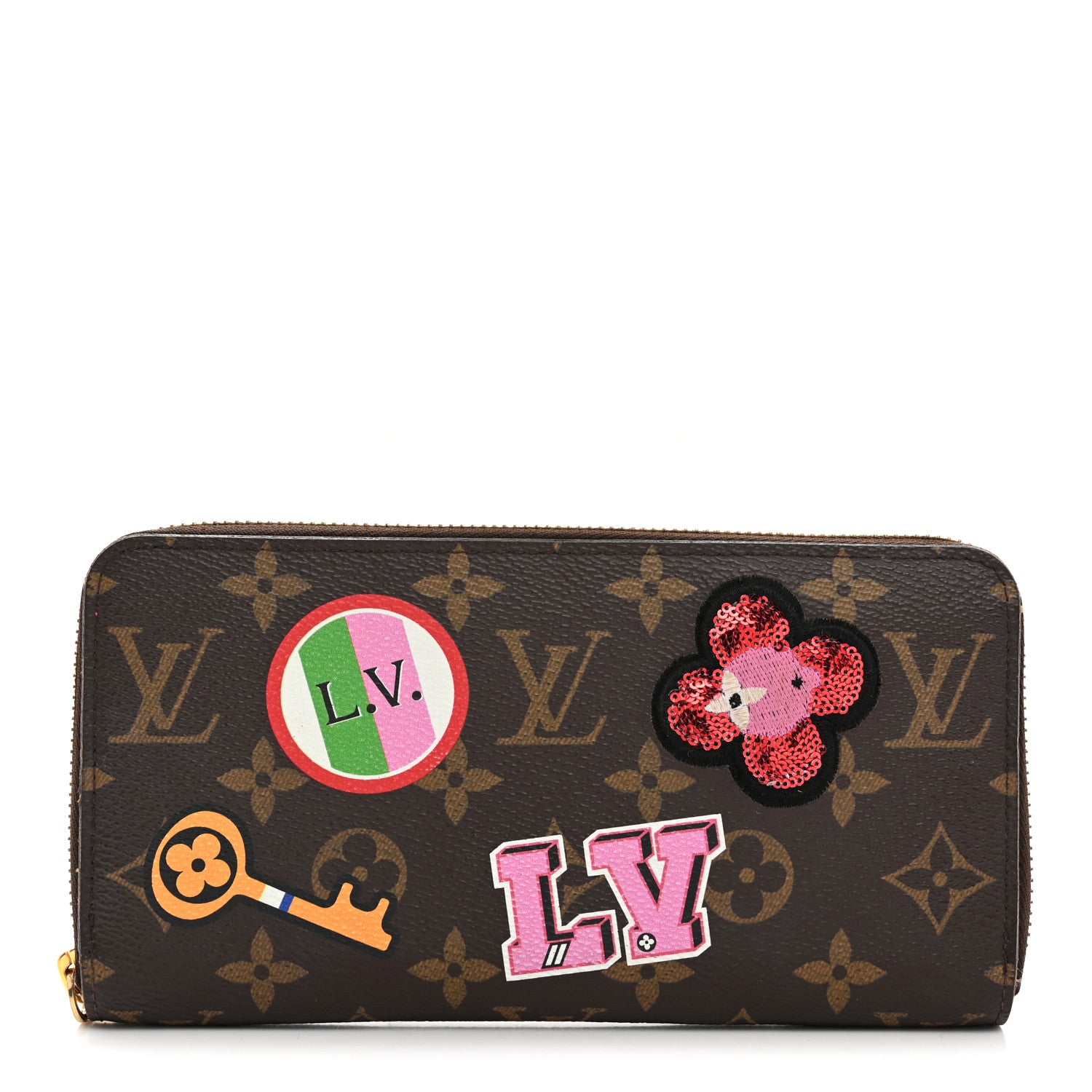 Louis Vuitton Monogram Travel Stickers Zippy Wallet 1 of 7