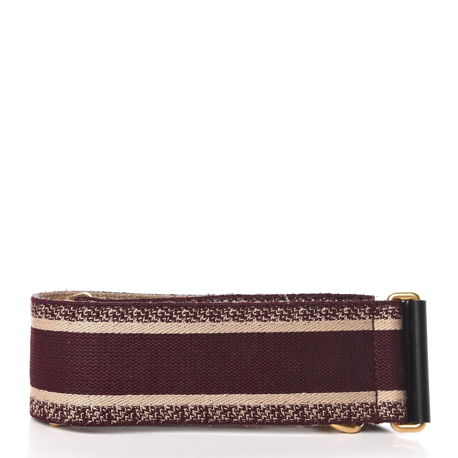 Christian Dior Canvas Embroidered Shoulder Strap Burgundy 2 of 4