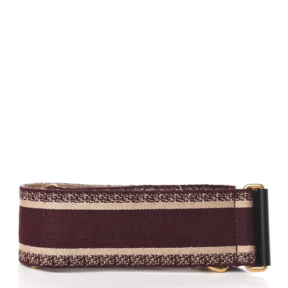 Christian Dior Canvas Embroidered Shoulder Strap Burgundy 2 of 4