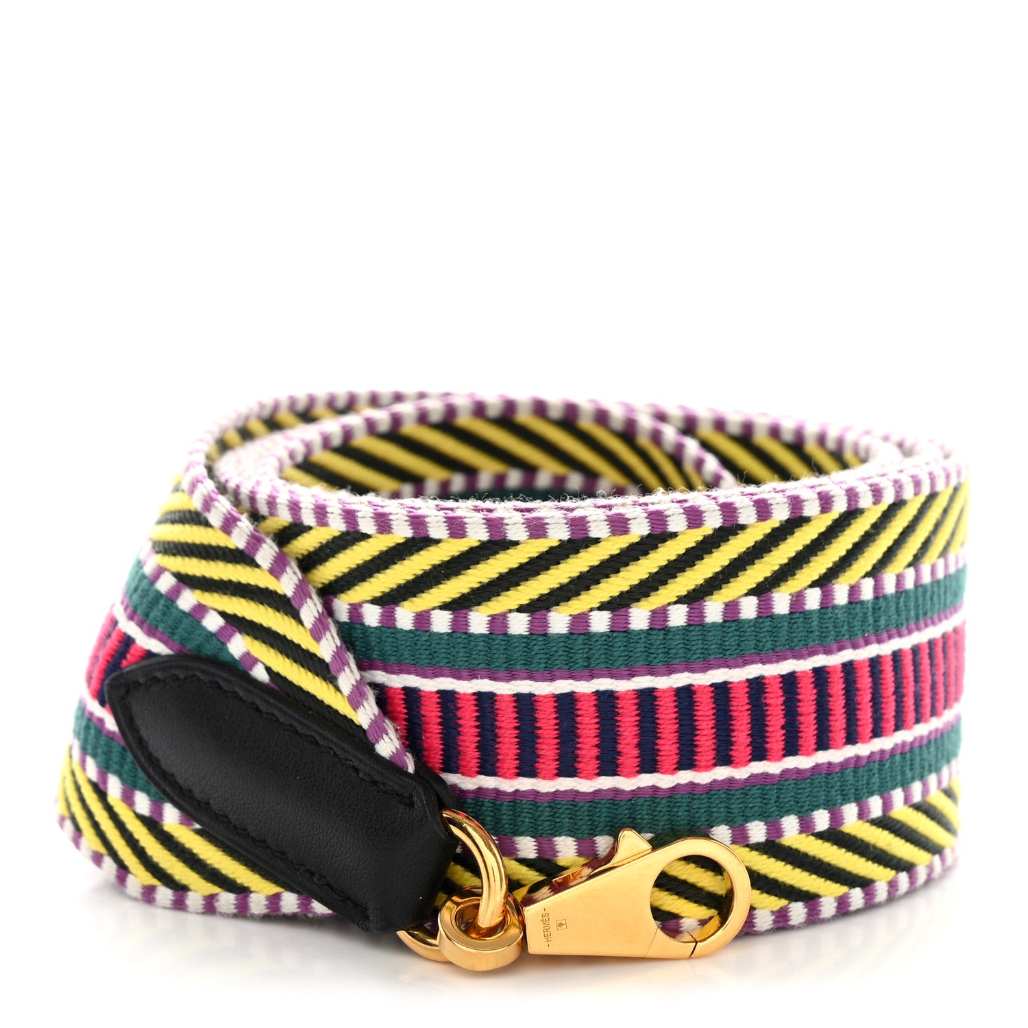 Hermes Toile Swift 50mm Sangle Cavale Shoulder Strap Multicolor Black 1 of 4