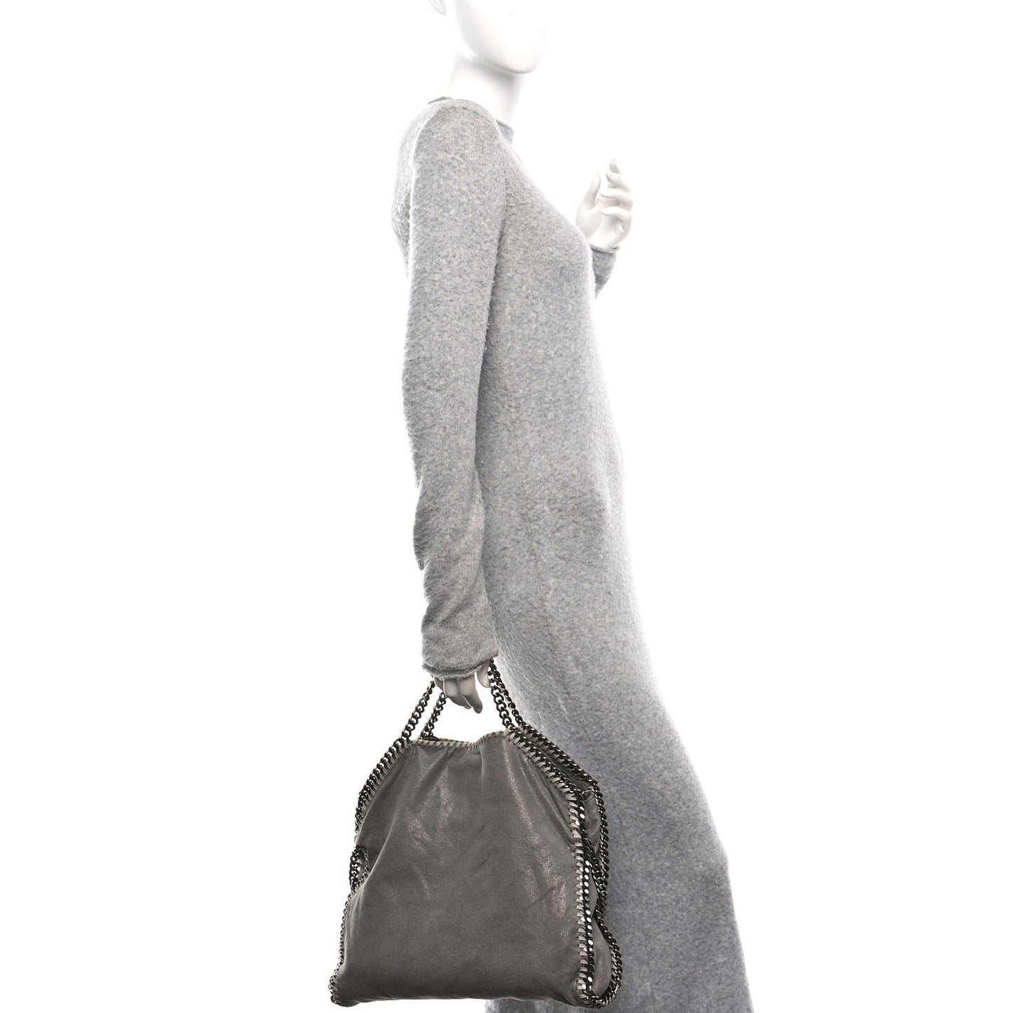 Shaggy Deer Falabella Fold Over Tote Grey