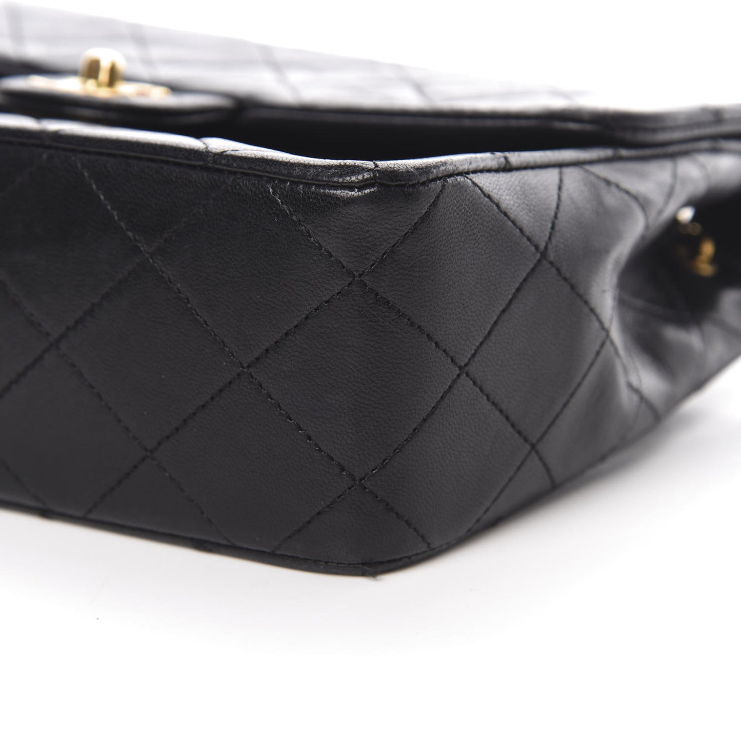 Lambskin Quilted Mini Square Flap Black
