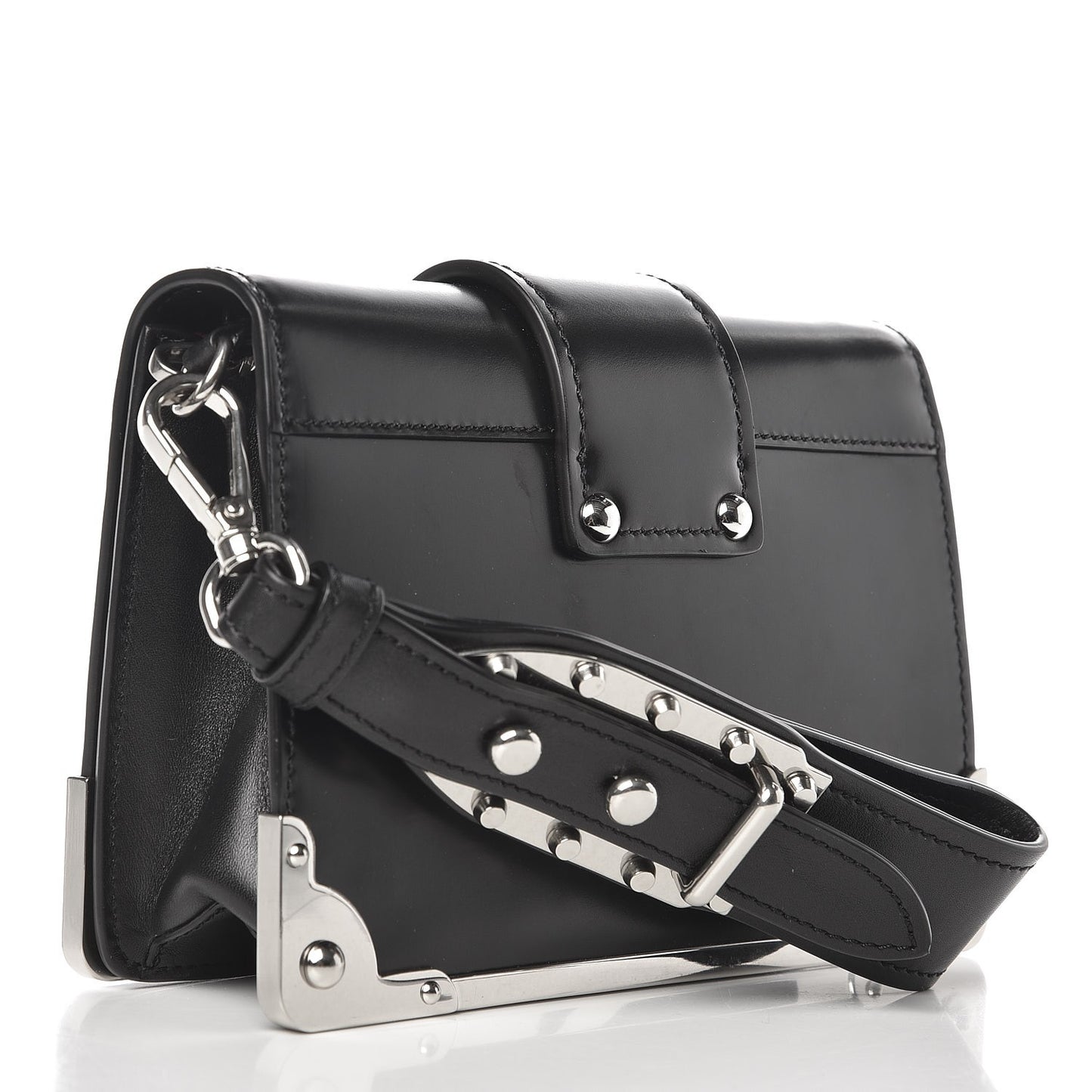 City Calfskin Cahier Chain Wristlet Clutch Black