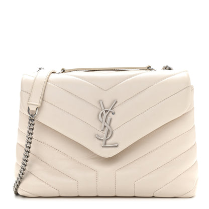 Saint Laurent Calfskin Y Quilted Monogram Small Loulou Chain Satchel Crema Soft 1 of 11